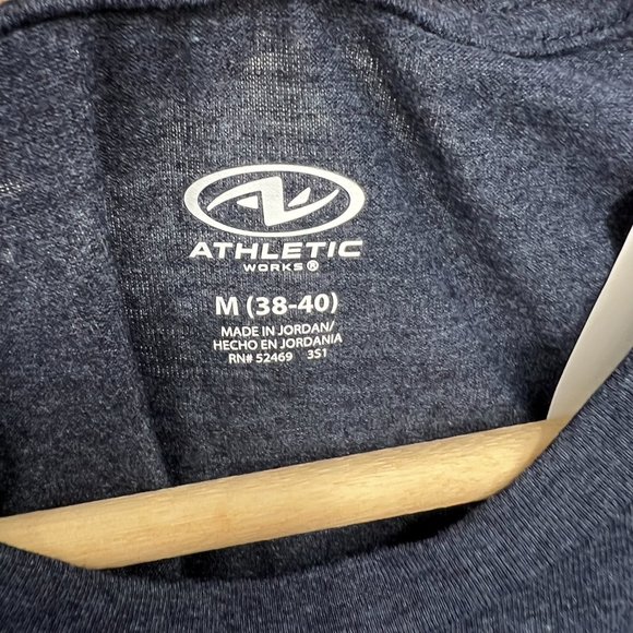 Men's Solid Blue Active T-Shirt ATHLETIC WORKS Short Sleeve Tri Blend Crewneck - Picture 6 of 10